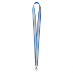 Polyester-Lanyard mit grauer reflektierender Beschichtung farbe blau siebte Ansicht