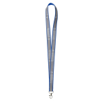 Polyester-Lanyard mit grauer reflektierender Beschichtung farbe blau