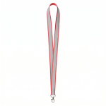 Polyester-Lanyard mit grauer reflektierender Beschichtung farbe rot siebte Ansicht