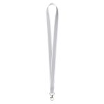 Polyester-Lanyard mit grauer reflektierender Beschichtung farbe weiß siebte Ansicht