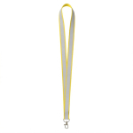 Polyester-Lanyard mit grauer reflektierender Beschichtung farbe gelb siebte Ansicht