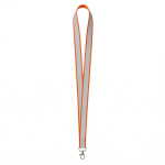 Polyester-Lanyard mit grauer reflektierender Beschichtung farbe orange siebte Ansicht