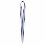 Polyester-Lanyard mit grauer reflektierender Beschichtung farbe stahlblau siebte Ansicht