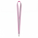Polyester-Lanyard mit grauer reflektierender Beschichtung farbe pink siebte Ansicht