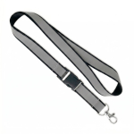 Abnehmbares Lanyard mit grauer reflektierender Beschichtung farbe schwarz siebte Ansicht