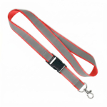 Abnehmbares Lanyard mit grauer reflektierender Beschichtung farbe rot siebte Ansicht