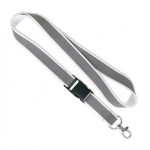 Abnehmbares Lanyard mit grauer reflektierender Beschichtung farbe weiß siebte Ansicht
