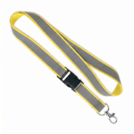 Abnehmbares Lanyard mit grauer reflektierender Beschichtung farbe gelb siebte Ansicht