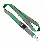 Abnehmbares Lanyard mit grauer reflektierender Beschichtung farbe flaschengrün siebte Ansicht