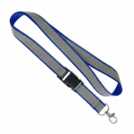 Abnehmbares Lanyard mit grauer reflektierender Beschichtung farbe stahlblau siebte Ansicht