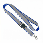 Abnehmbares Lanyard mit grauer reflektierender Beschichtung farbe köngisblau siebte Ansicht