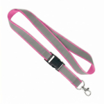 Abnehmbares Lanyard mit grauer reflektierender Beschichtung farbe pink siebte Ansicht