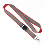 Abnehmbares Lanyard mit grauer reflektierender Beschichtung farbe granatrot siebte Ansicht