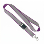 Abnehmbares Lanyard mit grauer reflektierender Beschichtung farbe purpurfarben siebte Ansicht