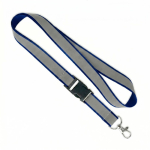 Abnehmbares Lanyard mit grauer reflektierender Beschichtung farbe ultramarinblau siebte Ansicht