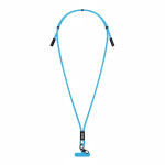 Verstellbares Lanyard mit Typ-C-Ladekabel für Mobilgeräte farbe cyan-blau Ansicht mit Druckbereich