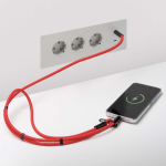 Verstellbares Lanyard für Mobilgeräte mit Typ-C-Ladekabel farbe rot