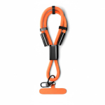 Kurzes Lanyard für Mobilgeräte mit Typ-C-Ladekabel farbe orange siebte Ansicht
