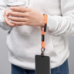 Kurzes Lanyard für Mobilgeräte mit Typ-C-Ladekabel farbe orange