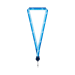 Polyester-Lanyard mit ausziehbarem Kartenhalter farbe marineblau