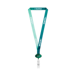 Polyester-Lanyard mit ausziehbarem Kartenhalter farbe flaschengrün