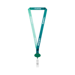 Polyester-Lanyard mit ausziehbarem Kartenhalter farbe flaschengrün