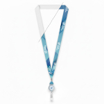 Polyester-Lanyard zum Sublimieren mit Kartenhalter farbe grau Ansicht mit Druckbereich