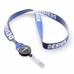 Polyester-Lanyard zum Sublimieren mit Kartenhalter farbe ultramarinblau