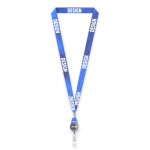 Polyester-Lanyard zum Sublimieren mit Kartenhalter farbe ultramarinblau