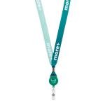 Individuell gefertigtes Kartenhalter Lanyard aus RPET mit Metalldetail farbe flaschengrün fünfte Ansicht