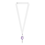 Individuell gefertigtes Kartenhalter Lanyard aus RPET mit Metalldetail farbe violett siebte Ansicht