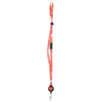 Verstellbares, schmales Polyester-Lanyard mit ausziehbarem Karabiner farbe weiß
