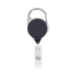 Runder Kartenhalter mit Karabiner und Clip, individuell gefertigt farbe schwarz dritte Ansicht