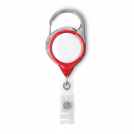 Runder Kartenhalter mit Karabiner und Clip, individuell gefertigt farbe rot siebte Ansicht
