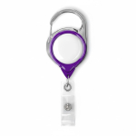 Runder Kartenhalter mit Karabiner und Clip, individuell gefertigt farbe violett siebte Ansicht
