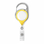 Individuell gefertigter runder ausziehbarer Kartenhalter mit Karabiner farbe gelb siebte Ansicht