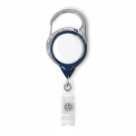 Individuell gefertigter runder ausziehbarer Kartenhalter mit Karabiner farbe ultramarinblau siebte Ansicht