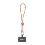 Individuell gefertigte kurze Handy Schlaufe mit Knoten und Etikett farbe orange