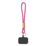 Individuell gefertigte kurze Handy Schlaufe mit Bambusdetail farbe pink siebte Ansicht
