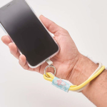 Doppelkordel für Mobilgeräte mit personalisierbarem Patch farbe gelb