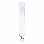 Individuell gefertigtes kurzes Polyesterband mit Karabiner farbe weiß siebte Ansicht