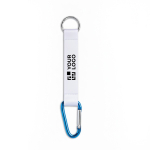RPET-Schlüsselband mit Karabiner zum Sublimieren farbe blau Ansicht mit Druckbereich