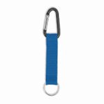 RPET-Schlüsselband mit Karabiner und Metallring farbe blau siebte Ansicht