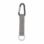 RPET-Schlüsselband mit Karabiner und Metallring farbe grau siebte Ansicht