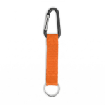 RPET-Schlüsselband mit Karabiner und Metallring farbe orange siebte Ansicht