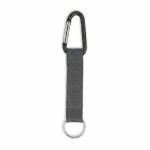 RPET-Schlüsselband mit Karabiner und Metallring farbe dunkelgrau siebte Ansicht