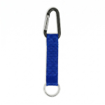 RPET-Schlüsselband mit Karabiner und Metallring farbe stahlblau siebte Ansicht