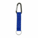 RPET-Schlüsselband mit Karabiner und Metallring farbe köngisblau siebte Ansicht
