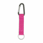 RPET-Schlüsselband mit Karabiner und Metallring farbe pink siebte Ansicht