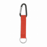 RPET-Schlüsselband mit Karabiner und Metallring farbe dunkelrot siebte Ansicht